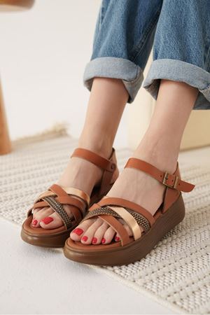 Toptan Hakiki Deri Sandalet TR31MY55H