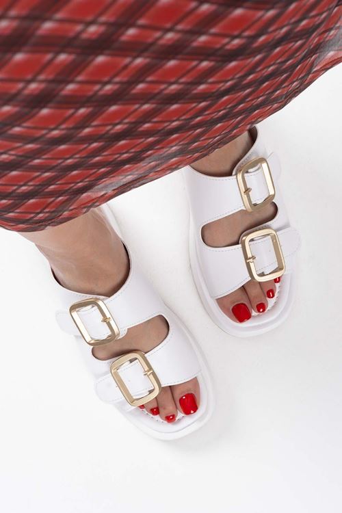 Toptan Kadın Beyaz Terlik TR17MY01B