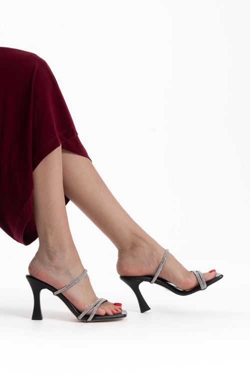 Toptan Topuklu Siyah Kadın Terlik TR20MY01A