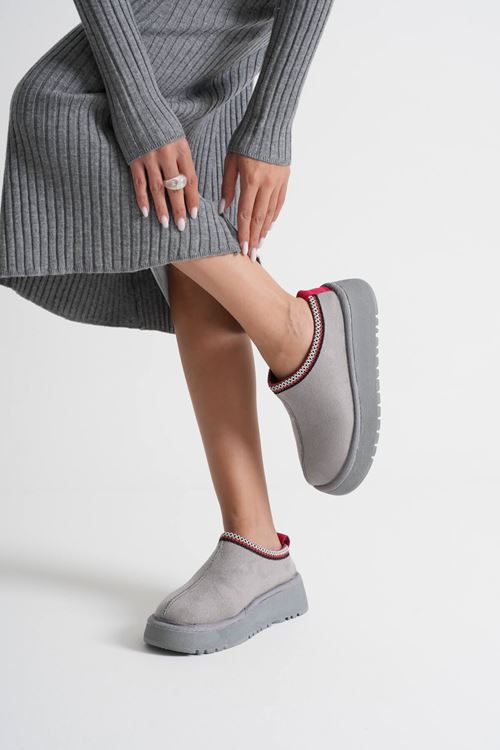 Toptan Günlük Mini Gri Kışlık Bootie TR14MK01D