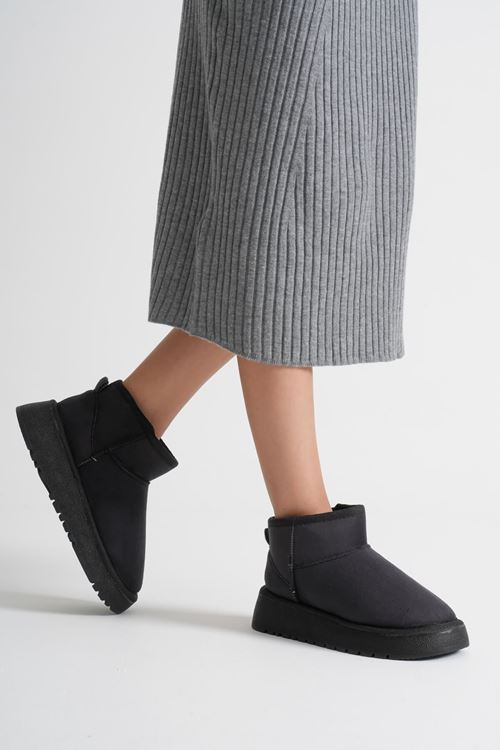 Toptan Bot Kürklü Siyah Kışlık TR14MK03A