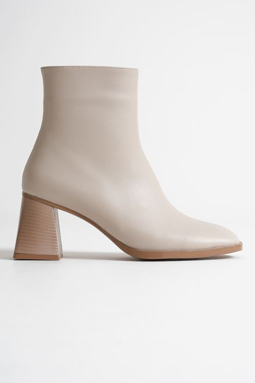 Kadın Bej Toptan Topuklu Bot TR08MK24B