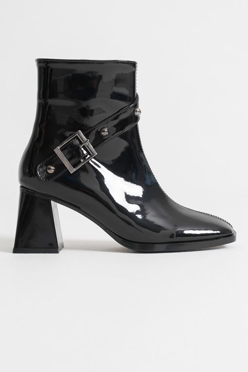 Siyah Rugan Bayan Toptan Topuklu Bot TR08MK25D