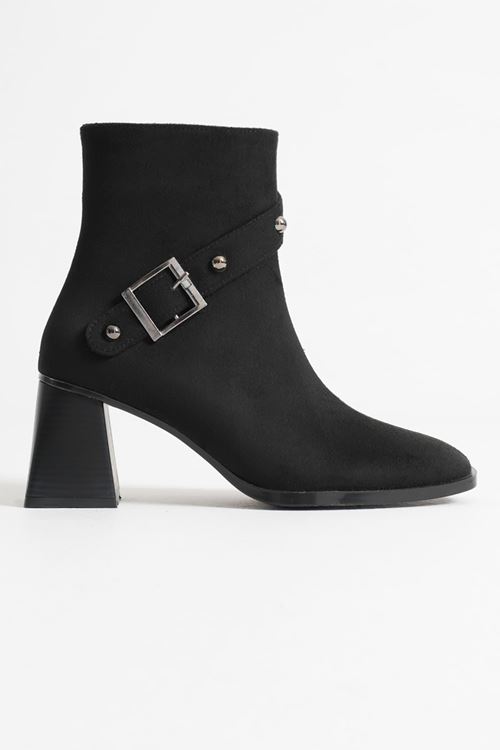 Rugan Siyah Bayan Toptan Topuklu Bot TR08MK25G