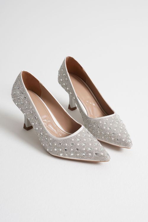 Toptan Kadın Taşlı Abiye Ayakkabı TR06MS32B