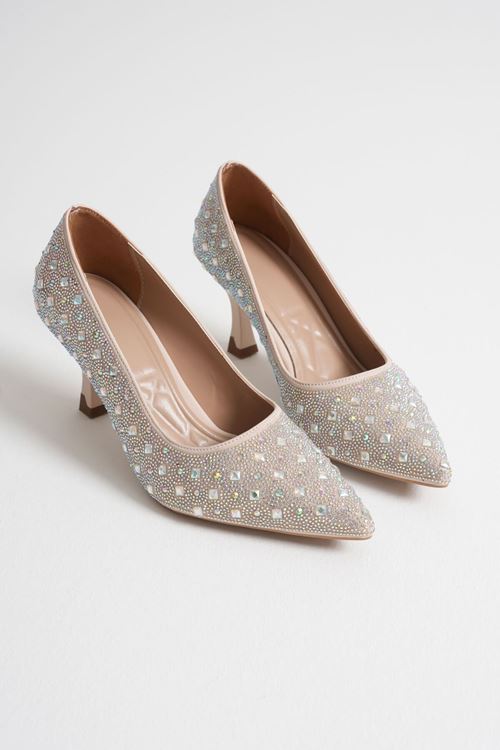 Toptan Kadın Taşlı Abiye Ayakkabı TR06MS32C