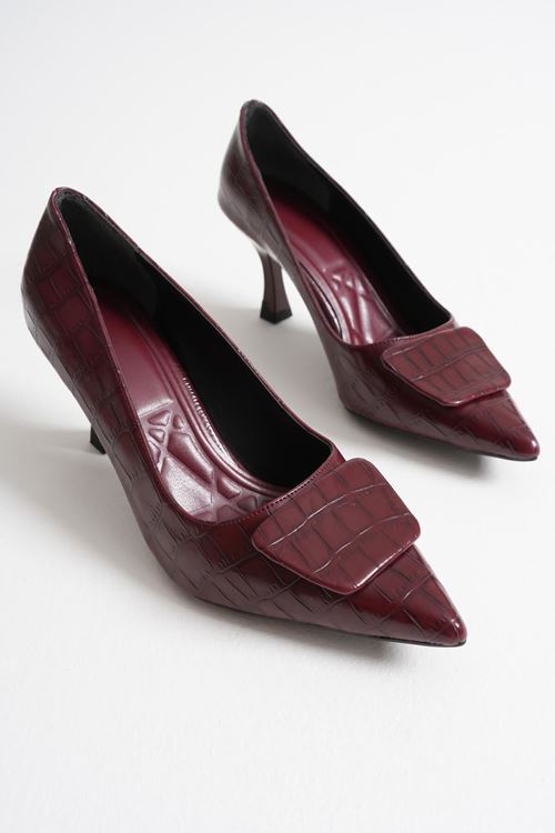 Toptan Kadın Bordo Topuklu Ayakkabı TR06MS34B