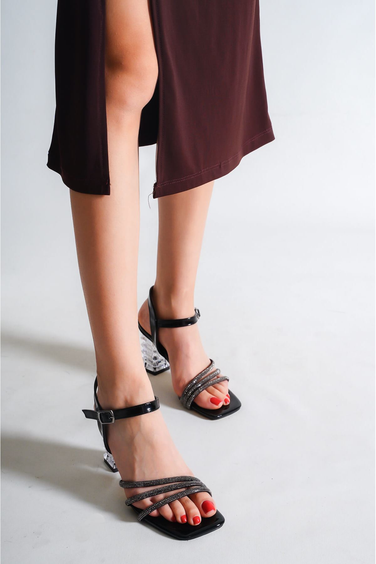 Toptan Kadın Şeffaf Topuklu Sandalet TR125Y02A