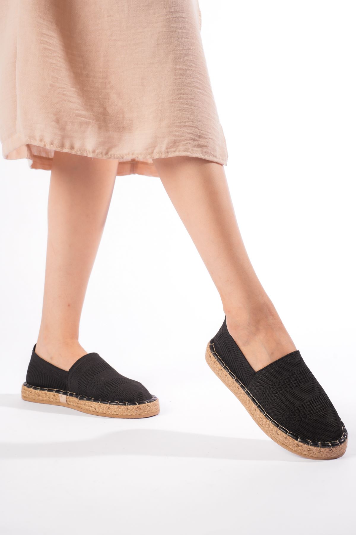 Toptan Siyah Kadın Espadril Ayakkabı TR44MY01A