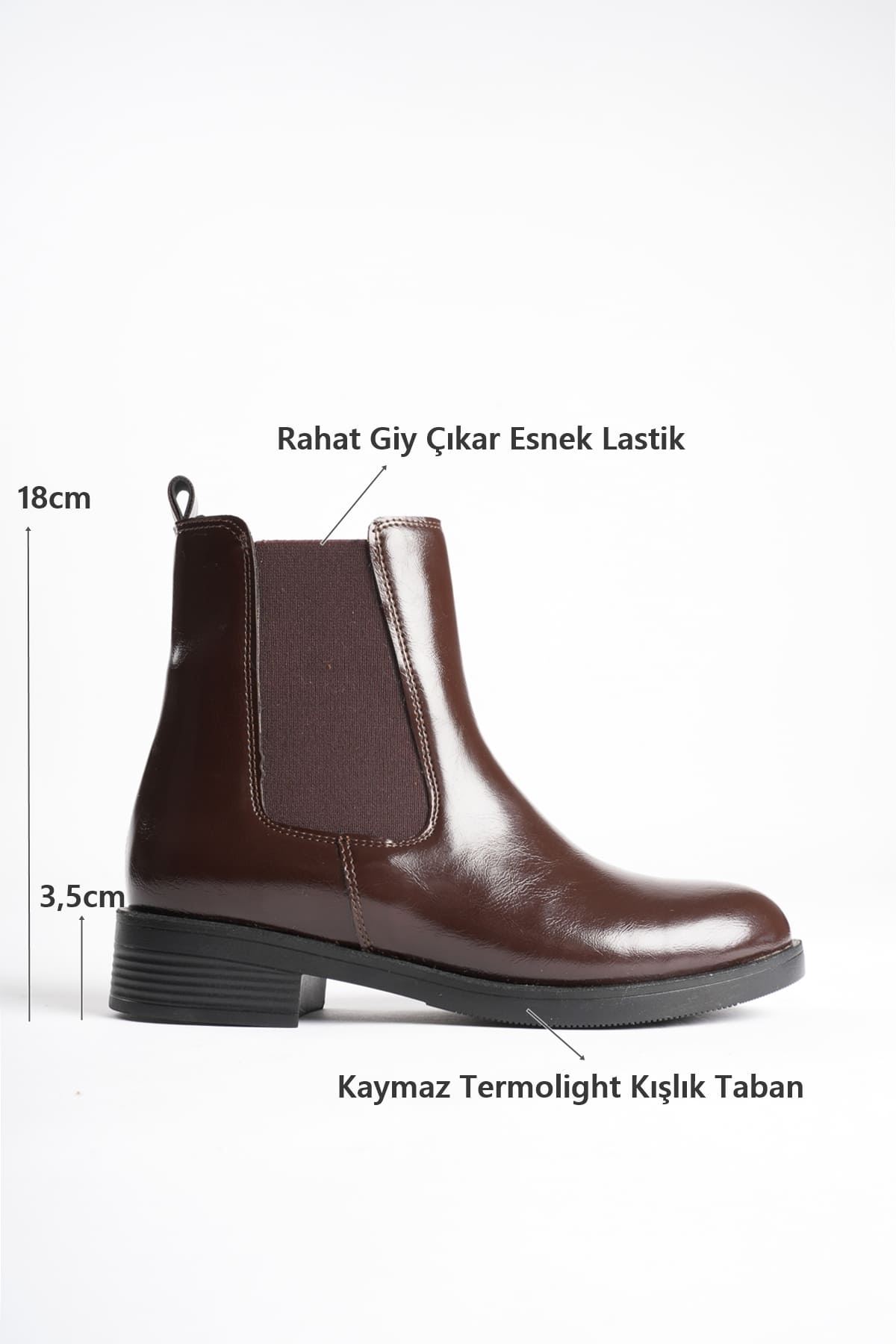 Kadın Kışlık Toptan Acı Kahve Rugan Bot TR01MK06B