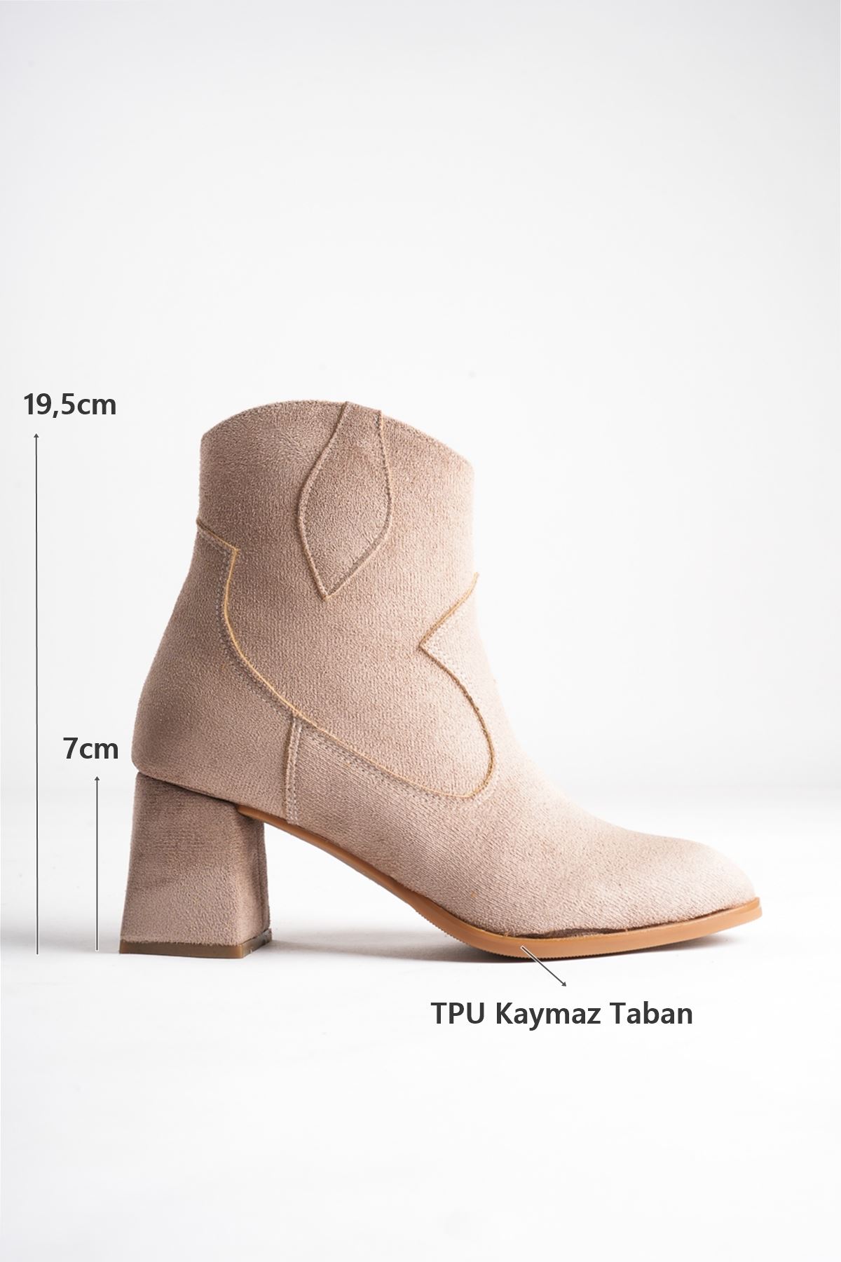 Kadın Toptan Topuklu Vizon Bot TR04MK10D
