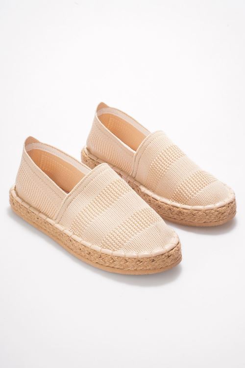 Toptan Bej Triko Espadril Yazlık Ayakkabı TR44MY01C
